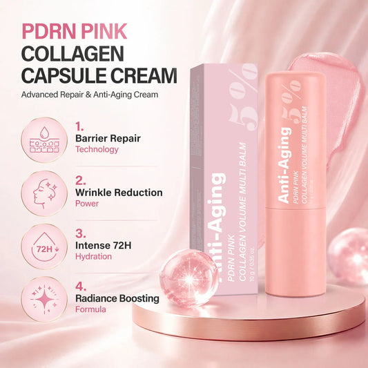 SAUVASINE PDRN Pink Collagen Volume Multi Balm | Lip & Skin Collagen Lip Balm Peaceful Pleasures Health and Wellness