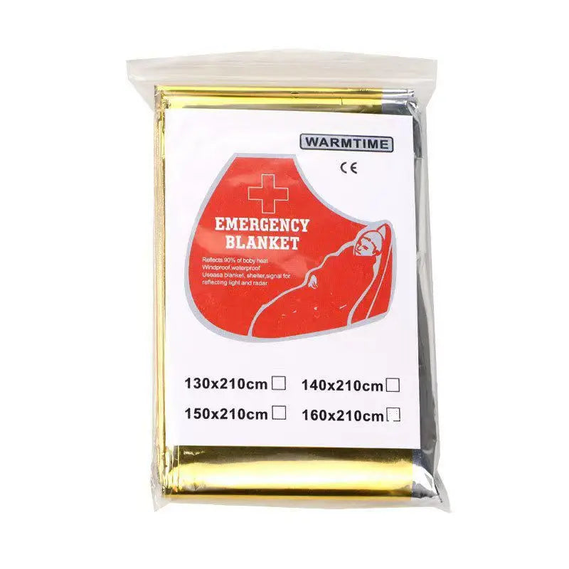4PcsOutdoor First Aid Insulation Blanket Windproof Waterproof Sunscreen Multi-functional PET Survival Blanket Is Easy To Carry Peaceful Pleasures Health and Wellness Gold-160x210cm