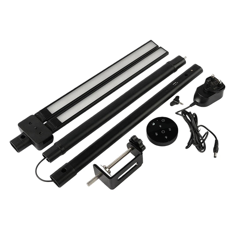 RUNTOIN Double Head LED Desk Lamp | Dimmable Eye-Care Light