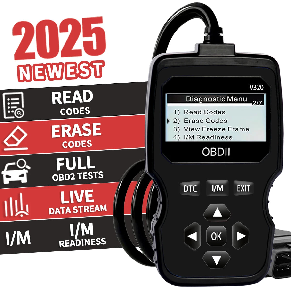Obd2 Scanner - Advanced Car Diagnostic Tool with Engine Fault Code Reader, Voltage Tester, and Real-Time Data Stream Features Peaceful Pleasures Health and Wellness black