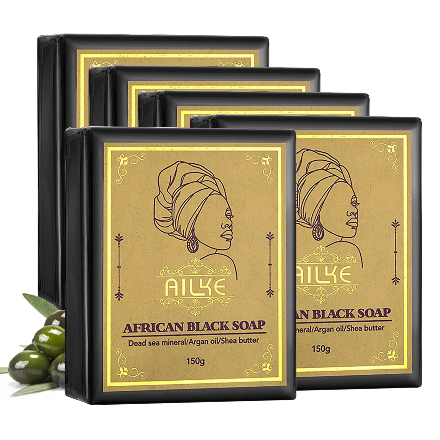AILKE African Black Soap – Brightening Face & Body Bar 150g