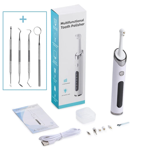 Electric Tooth Polisher Whitening & Polishing 5 Mode Dental Calculus Remover Plaque Calculus Tartar Cleaner Oral Hygiene Tool Peaceful Pleasures Health and Wellness with tools