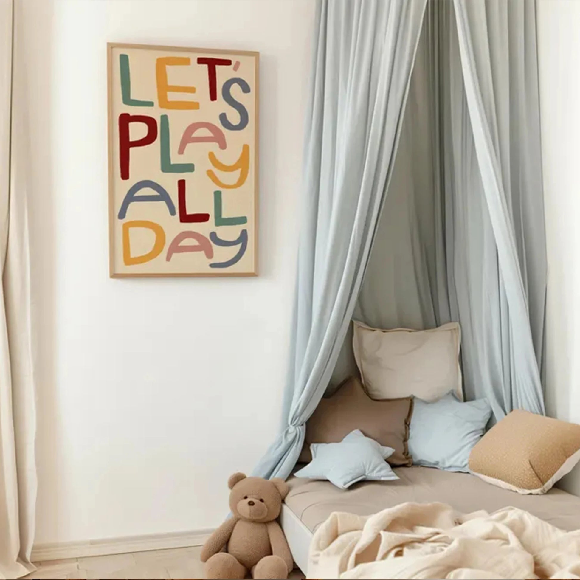 Modern Let's Play All Day Quotes Wall Art Print Canvas Painting Poster Picture For Living Room,Bedroom Home Decor Peaceful Pleasures Health and Wellness