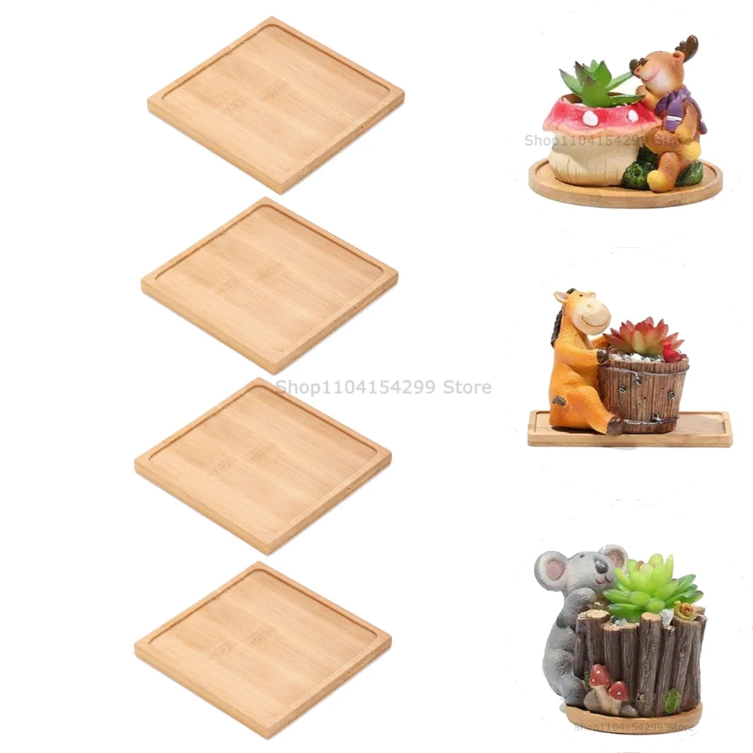 Bamboo Multi-Purpose Tray Set | Plant, Kitchen & Bathroom Use