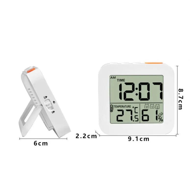 Modern LCD Digital Clock Living Room Alarm with Humidity Display Timer Snooze Mode Desk Clock Desk Decorating Bedroom Stuff Peaceful Pleasures Health and Wellness