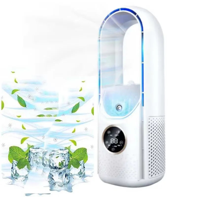 Household Spray Bladeless Fan Student Dormitory Usb Leafless Desktop Quiet Cooling Spray Fan Portable Table Lamp Leafless Fan Peaceful Pleasures Health and Wellness