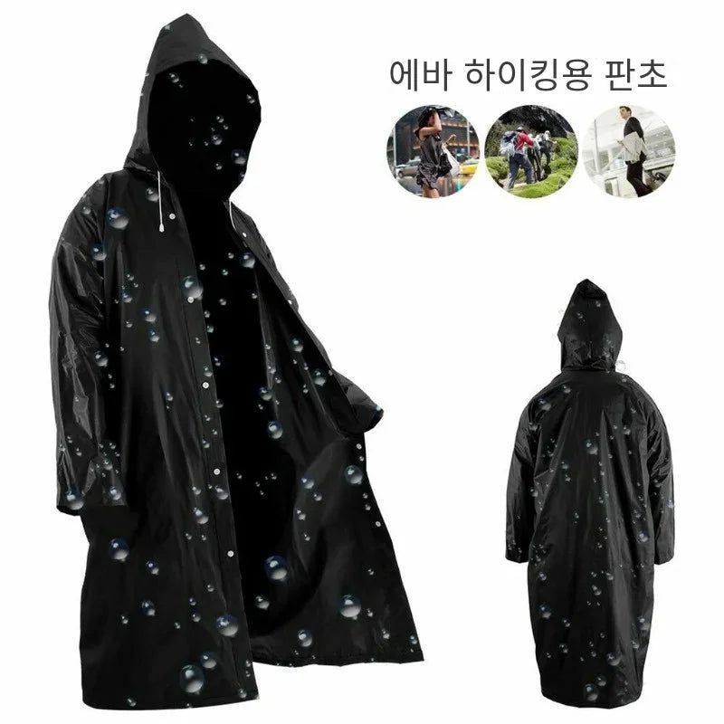 EVA Unisex Waterproof Raincoat – Hooded, Foldable Outdoor Wear