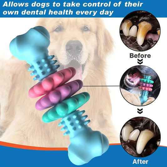 Indestructible Dog Chew Bone Toy | Durable TPR, Teeth Cleaning Dog Chew Toy Peaceful Pleasures Health and Wellness