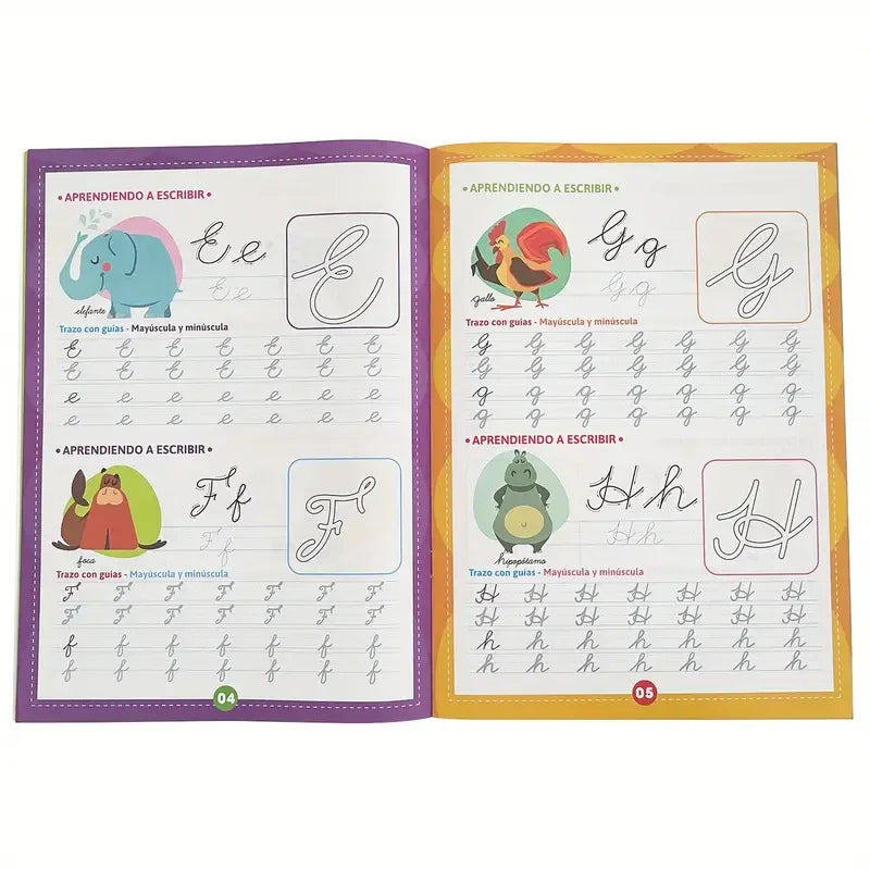 16-Page Alphabet ABC Sight Words Cursive Handwriting Practice Spanish
