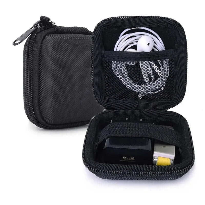 Leather Digital Gadget Organizer Bag | Cables, Earphones & More