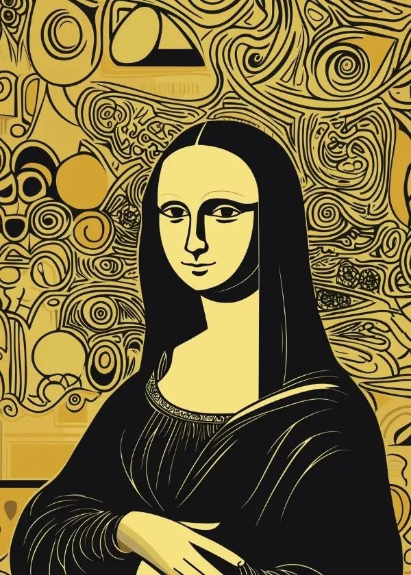 Watercolor Canvas Painting Graffiti Funny Posters Wall Art Picture Living Room Home Decor Gifts Interesting Mona Lisa Creative Peaceful Pleasures Health and Wellness T80360-05 50x70cm Unframed