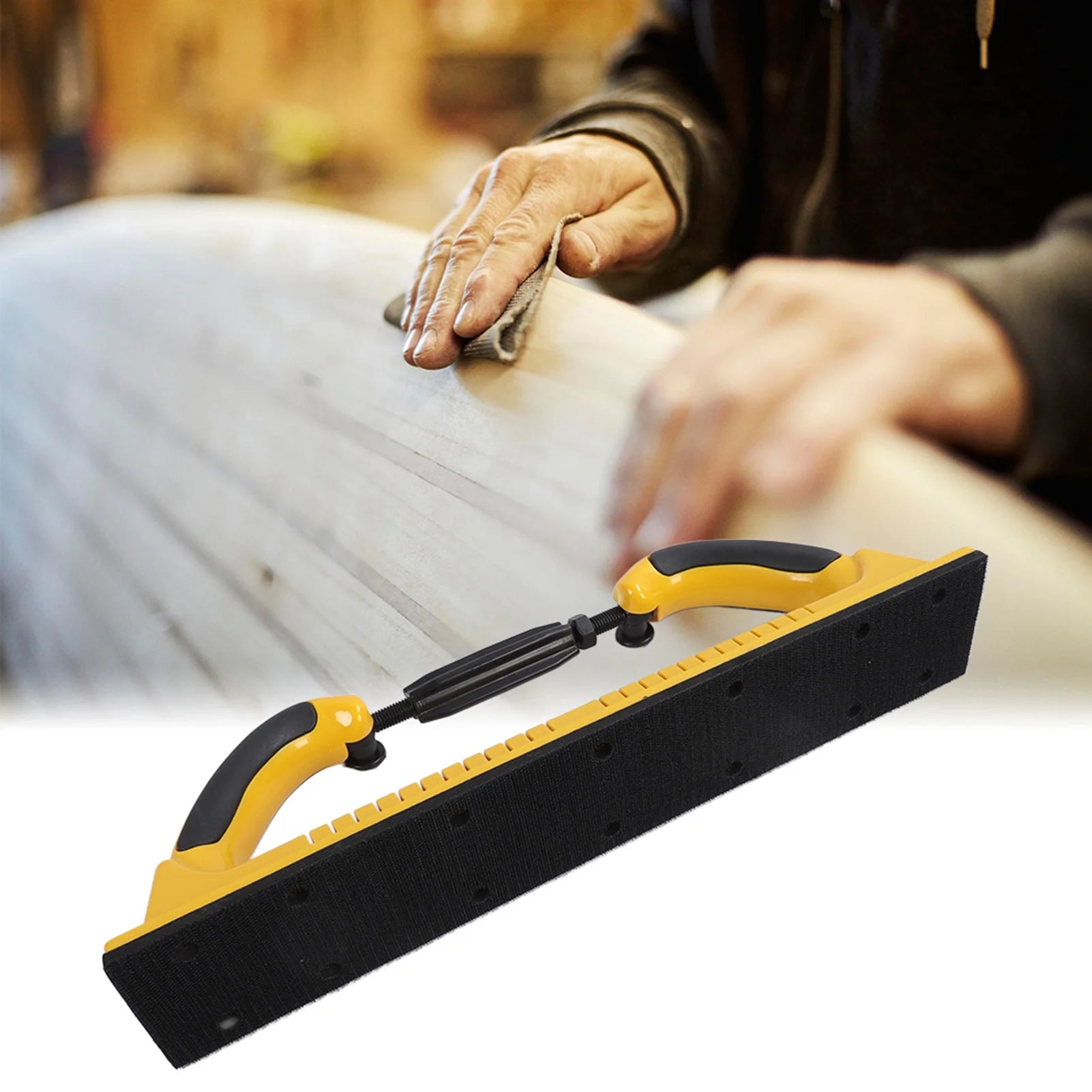 Hand Sanding Block ABS Block Base Wide Application Longboard Hand Sanding File Block 70x400mm for Automotive Repair Peaceful Pleasures Health and Wellness