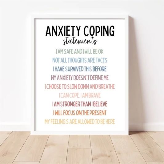 Christian Anxiety Relief Quotes Canvas Wall Art | Calm & Focused Canvas Wall Art Print Peaceful Pleasures Health and Wellness G4769 21x30cm Unframed