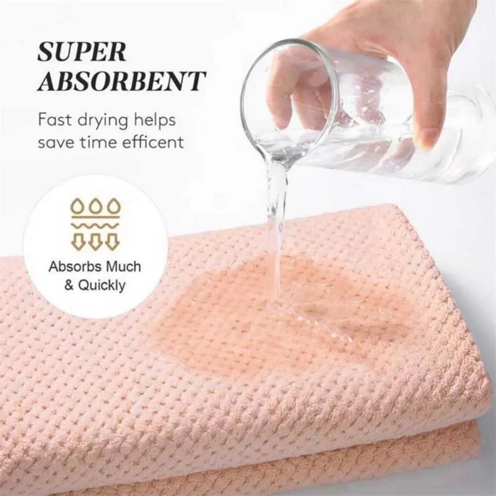 Solid color hair towel Textured dry hair cap bsorbent hair towel wrap for button-down women Peaceful Pleasures Health and Wellness