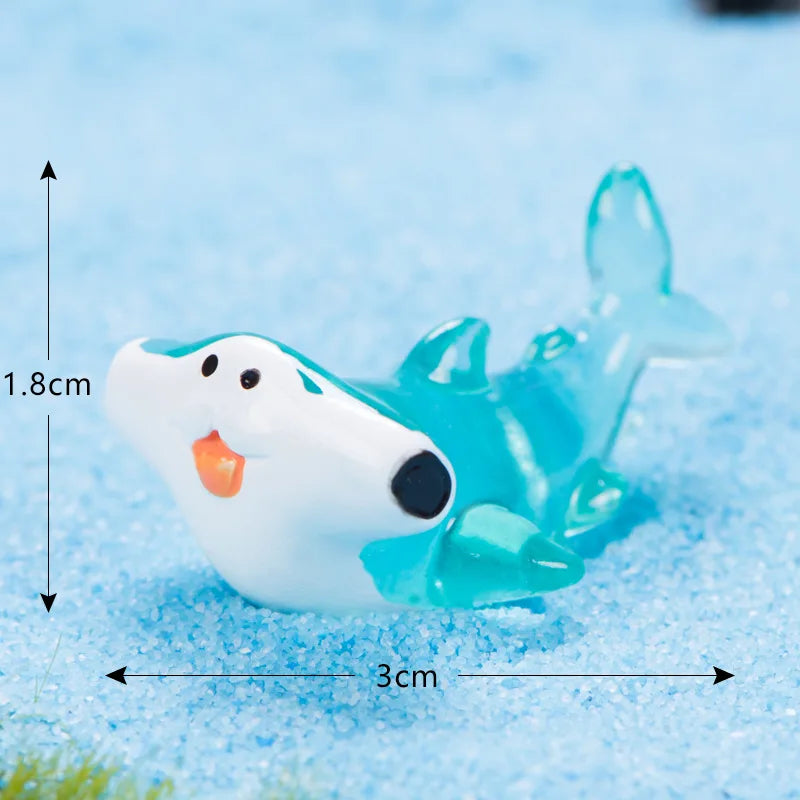 1pc Marine Animal Shark Whale Sea Fish Model Bonsai Figurine Miniature Fairy Garden Decoration DIY Accessories Home Decor Peaceful Pleasures Health and Wellness 7
