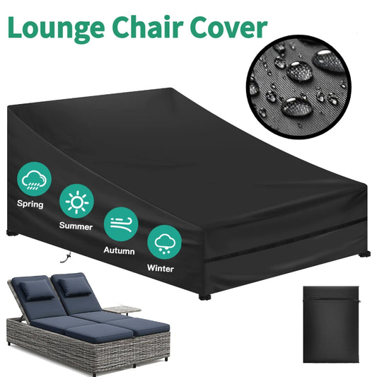 Waterproof Garden Sunbed Cover 1/2 Seater 210D Oxford Windproof Outdoor Sun Lounger Covers Anti-UV Patio Sunbed Lounger Cover Peaceful Pleasures Health and Wellness