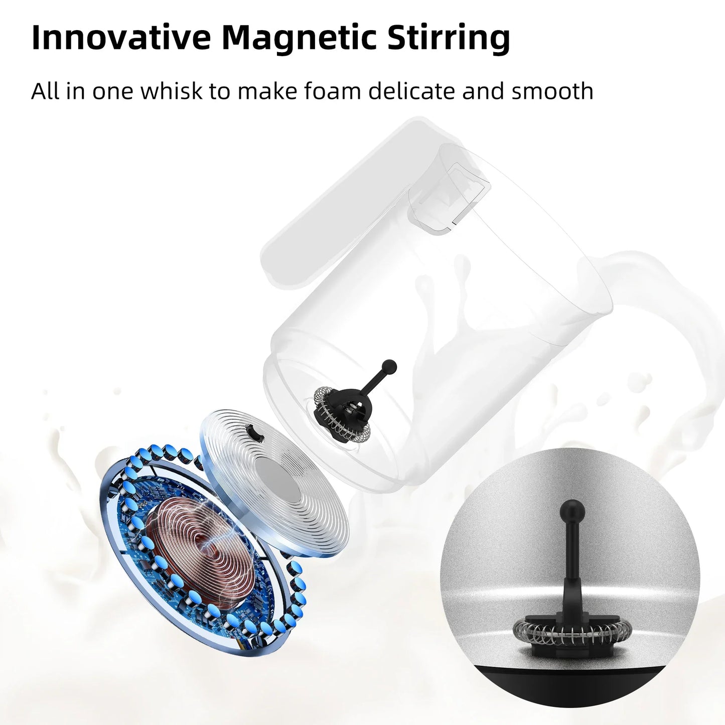 BioloMix 5-in-1 Detachable Milk Frother & Steamer 500W Milk Frother Peaceful Pleasures Health and Wellness