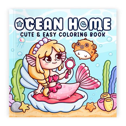 Ocean Home Cute Easy Coloring Book All Ages Perfect Family Friends Peaceful Pleasures Health and Wellness HHB-085