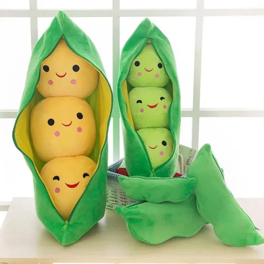 25CM Kawaii Pea Pod Plush Stuffed Toy – Kids Pillow Doll Gift Plush Stuffed Toy Oasis Select