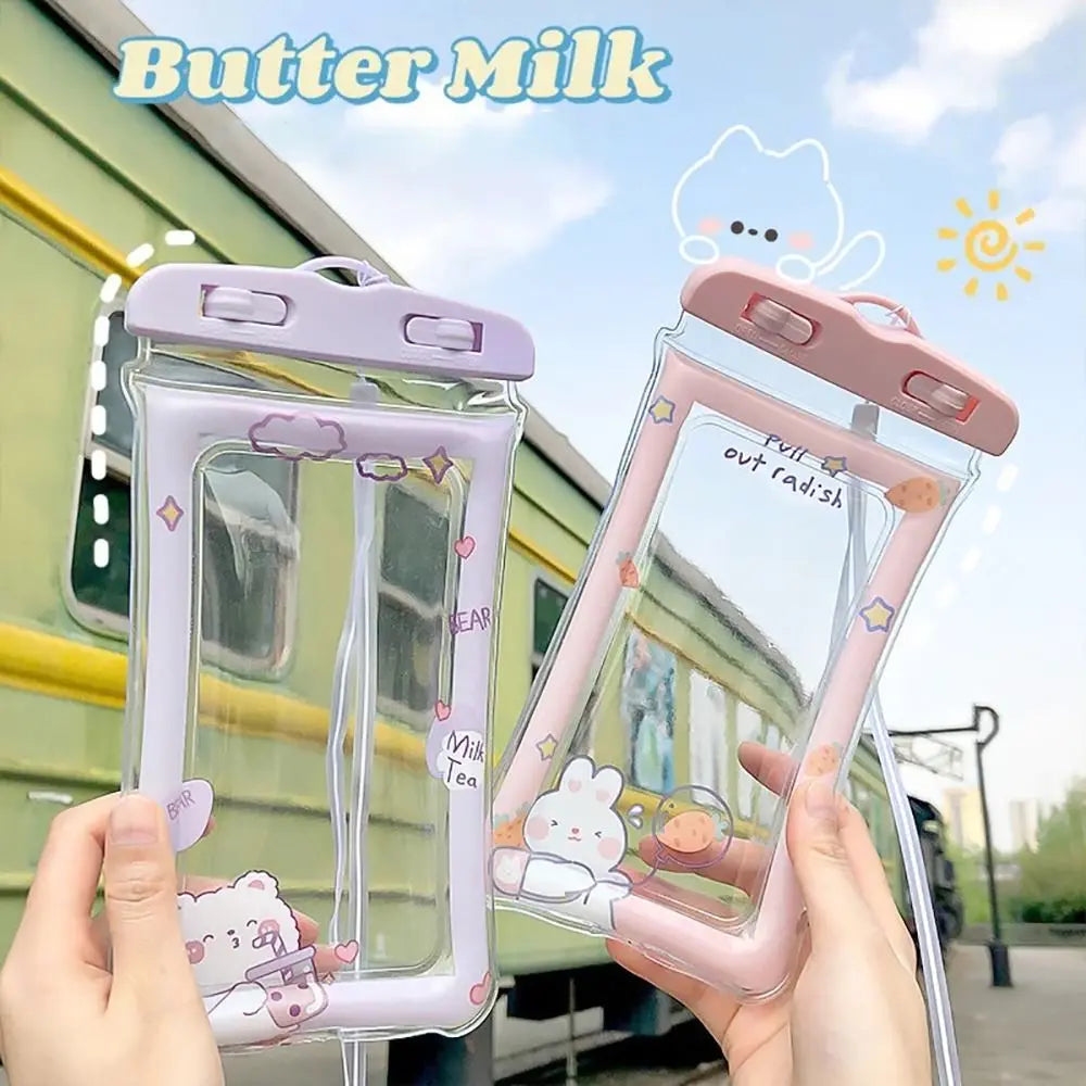 Waterproof Cartoon Rabbit Phone Bag with Lanyard | PVC Pouch