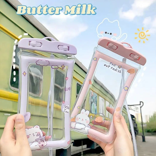 Waterproof Cartoon Rabbit Phone Bag with Lanyard | PVC Pouch Waterproof Phone Bag Peaceful Pleasures Health and Wellness
