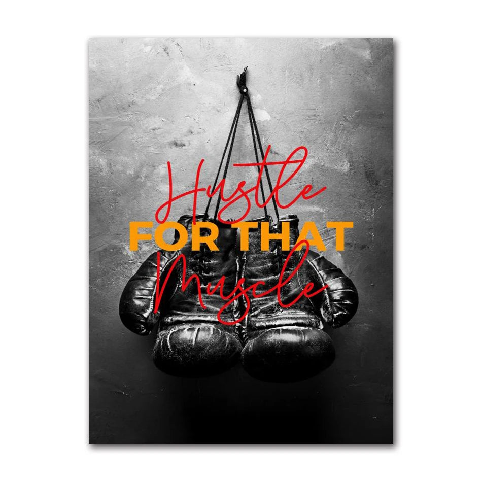 Style Picture Wall Art Modular Home Decoration Painting Print Poster for Living Room Cuadros Boxing Gloves Vintage Canvas Nordic Peaceful Pleasures Health and Wellness 2009-03 50x70cm Unframed