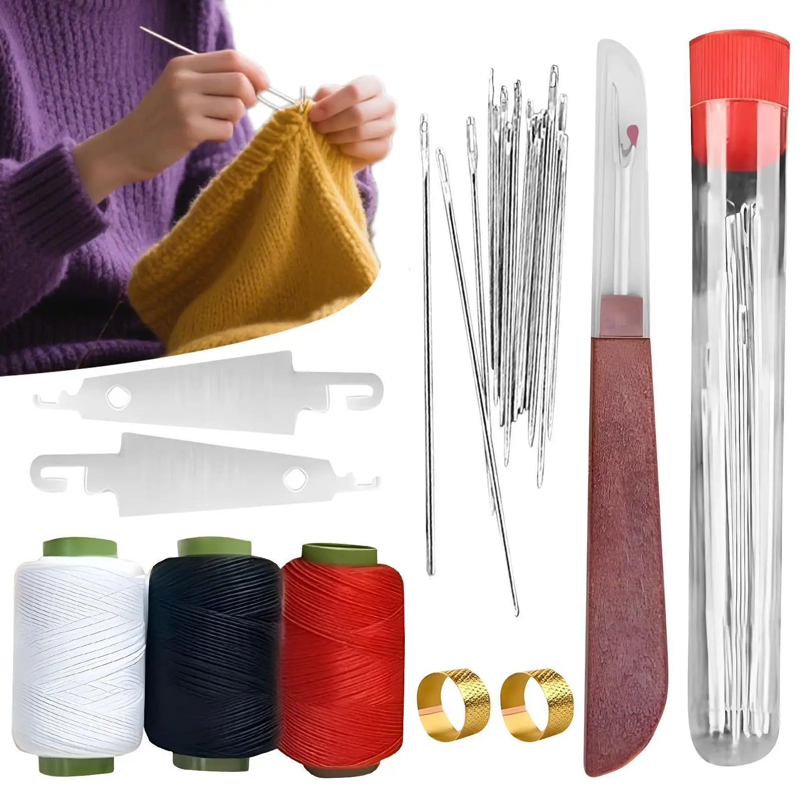 37-Piece Sewing Kit with Needle & Thread, Multifunctional Sewing Tool Set for Tailors Craft Travel Home College Dormitory Peaceful Pleasures Health and Wellness