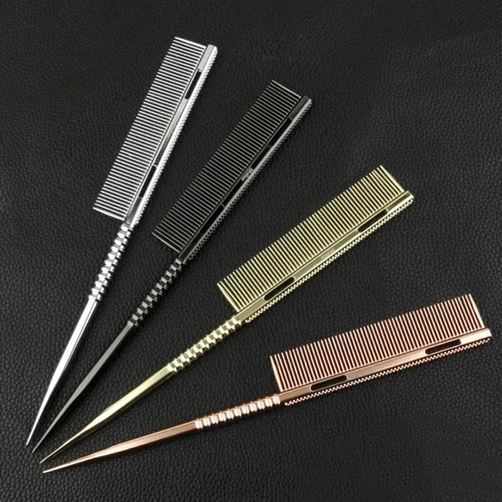 Aluminium Rat Tail Fine Tooth Comb | Barber Salon Styling