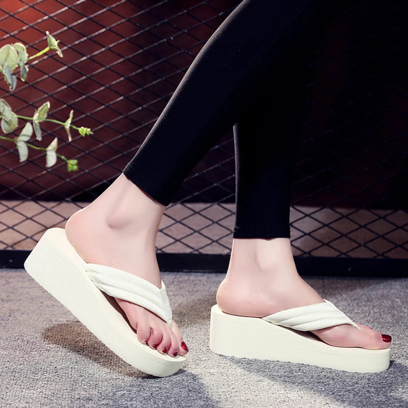 Women's Platform Wedge Flip-Flops | Lightweight Summer Sandals