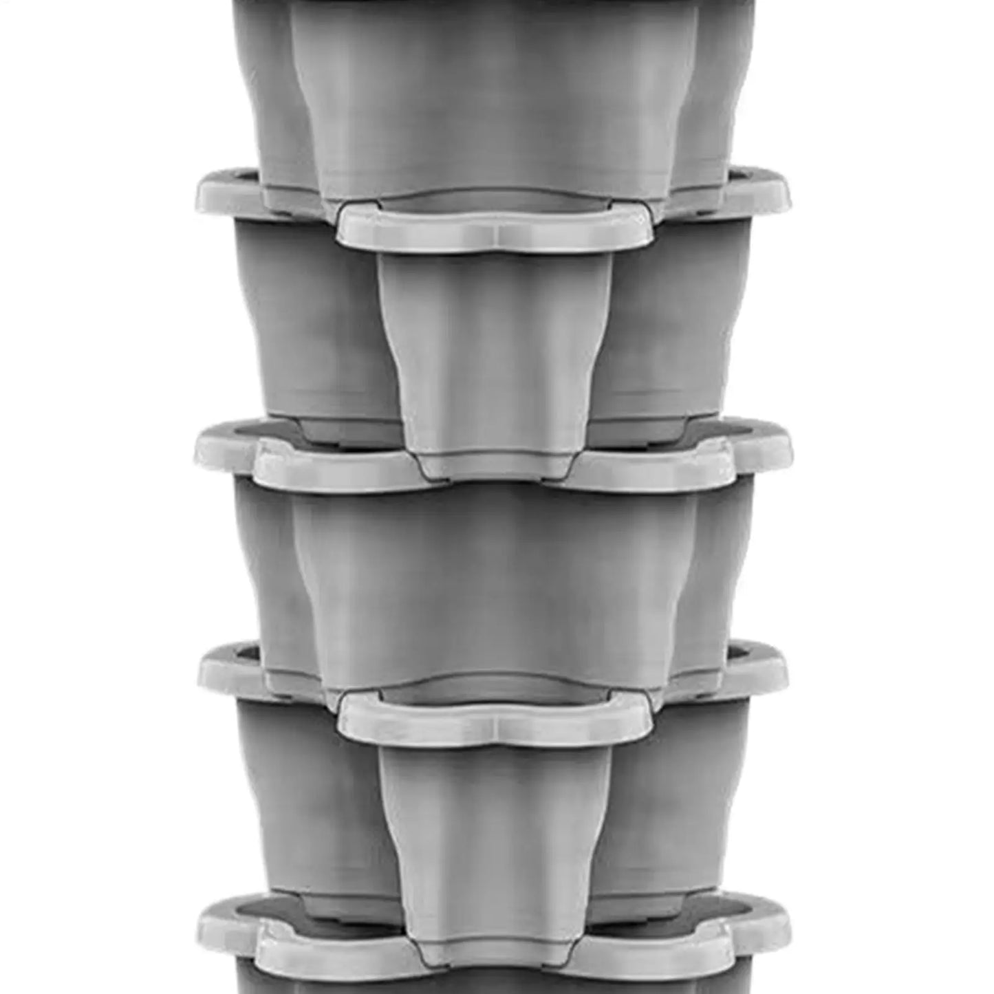 6-Tier Stackable Vertical Planter Tower with Rolling Casters