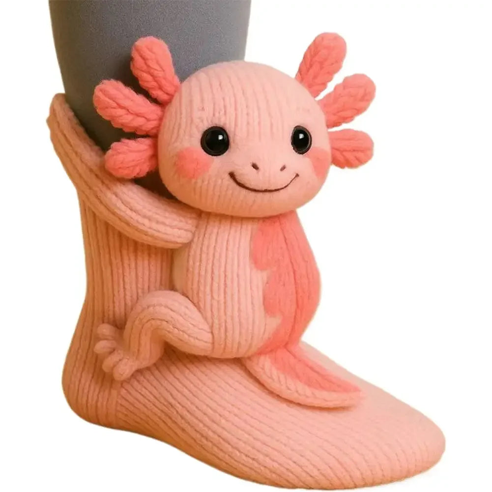 3D Knit Animal Socks Cute Floor Socks Hand Crocheted Double Layer Warm Sock with Cute Rabbit Panda Animals Christmas Gifts Peaceful Pleasures Health and Wellness 07 35-39