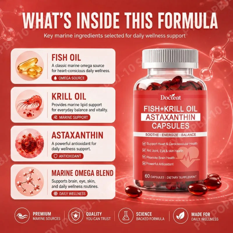 Krill Oil with Astaxanthin & Marine Omega-3 | 60 Softgels