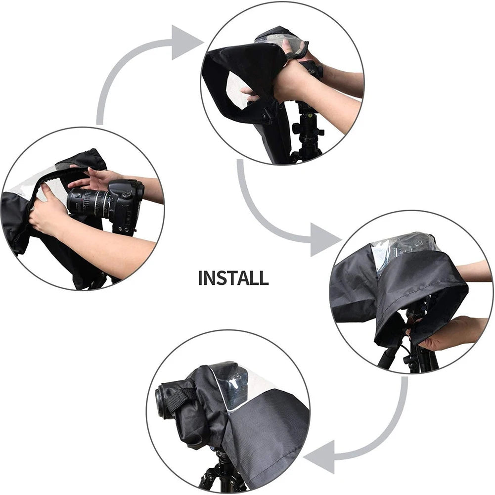 Waterproof Camera Rain Cover Raincoat Protector Portable Rainproof Accessories for Canon Nikon Sony Panasonic Fuji DSLR Camera Peaceful Pleasures Health and Wellness