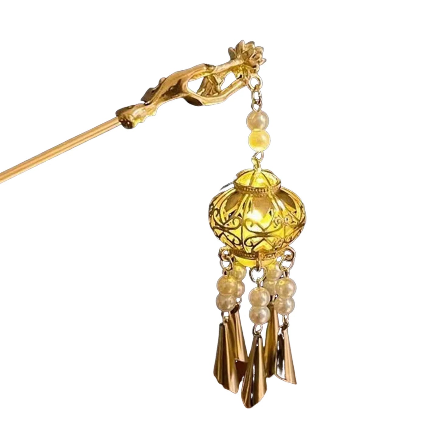 Luminous Chignon Hair Sticks With Tassel Chinese Clothing Hair Tassel Chopsticks for Festival Wedding Party Hair Decor Peaceful Pleasures Health and Wellness 1pc 4