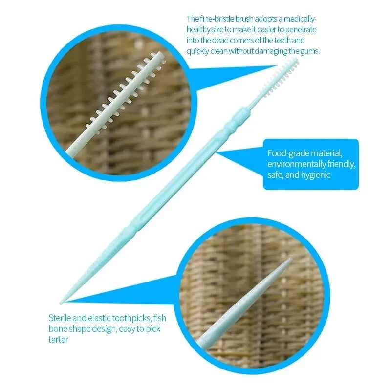 【Hot sales】Disposable double-head floss 200 toothpicks, floss, toothpicks Dental cleaning and care supplies Peaceful Pleasures Health and Wellness