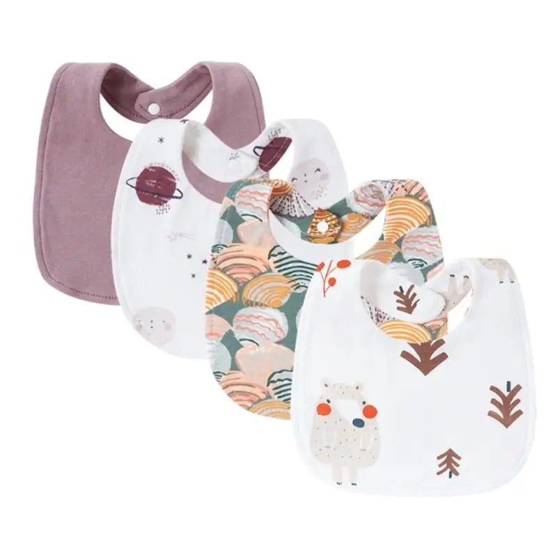 Baby Bandana Bibs 4-Pack | Soft Cotton Drool & Teething Bibs