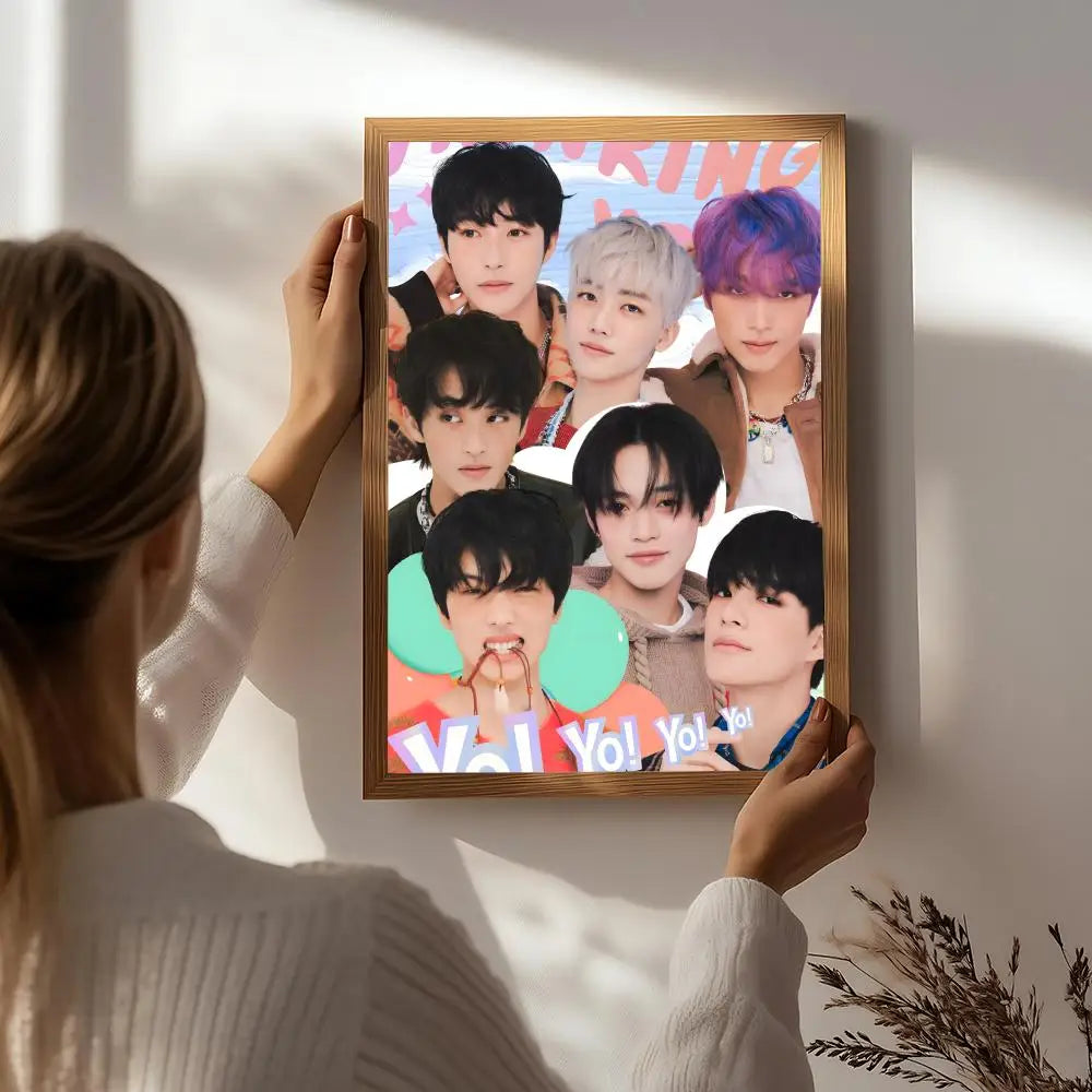 Kpop N-NCT Poster HD Self Adhesive Waterproof Wall Art Ideal for Home Office Dorm Bedroom Great Gift Peaceful Pleasures Health and Wellness White5 15X20cmNoframe