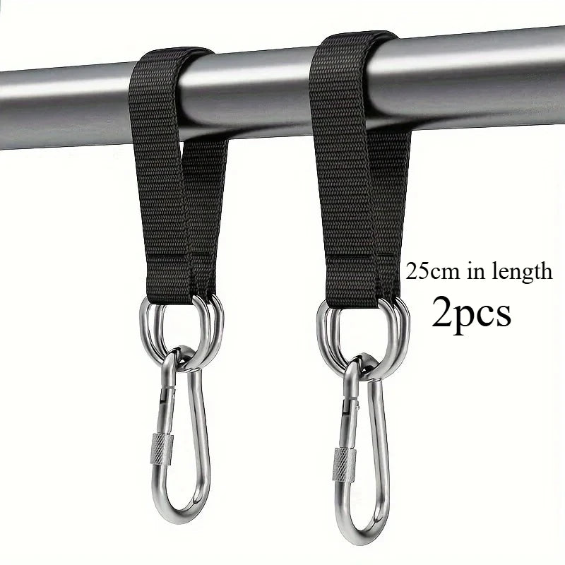 2pcs Hammock hanging strap reinforced hanging strap swing hook fitness trainer indoor and outdoor camping accessories Peaceful Pleasures Health and Wellness 25cm 2pcs