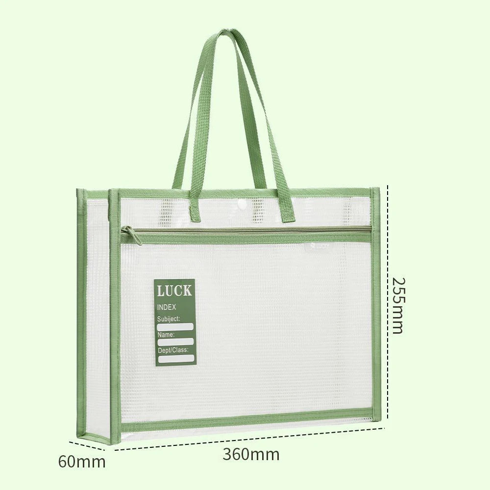 Large Capacity Tote Bag Transparent File Student Textbook Homework
