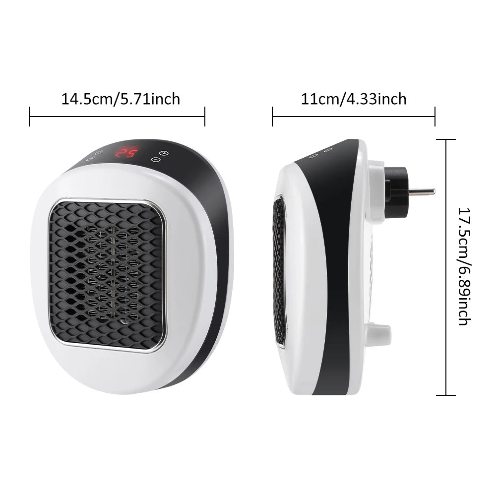 600W Home Electric Heater Winter Body Warmer Portable Wall Plug Space Heater with Remote Control Office Fast Heating Heater Mini Peaceful Pleasures Health and Wellness