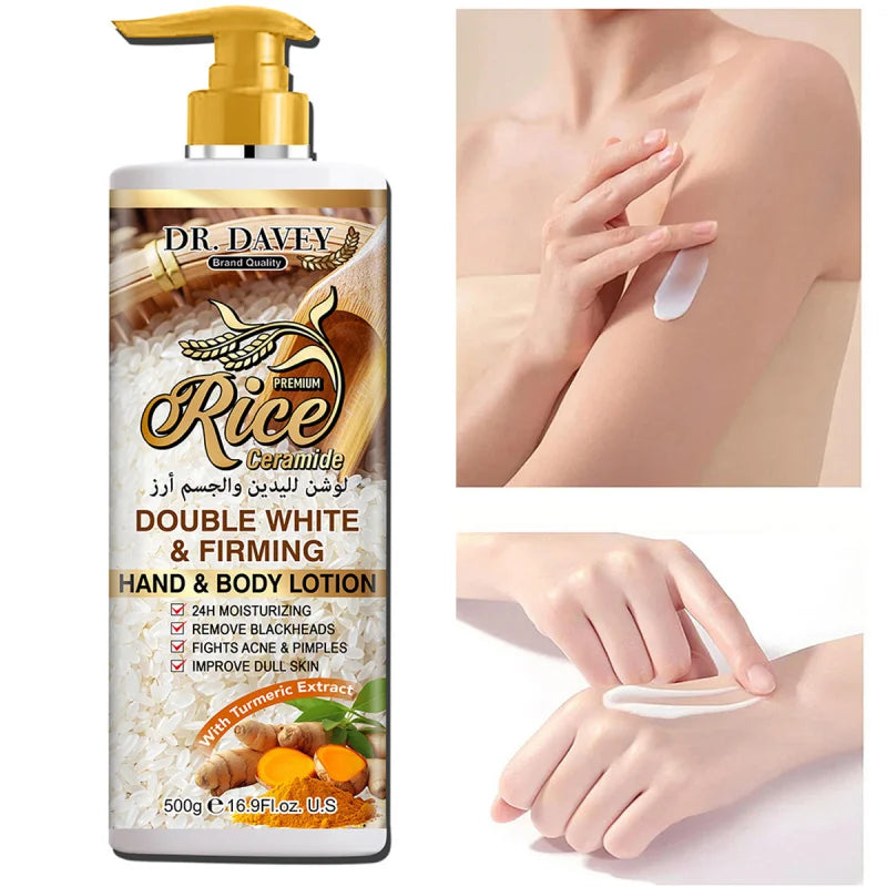 DR.DAVEY 500ml Rice Body Lotion – Moisturizing, Non-Greasy