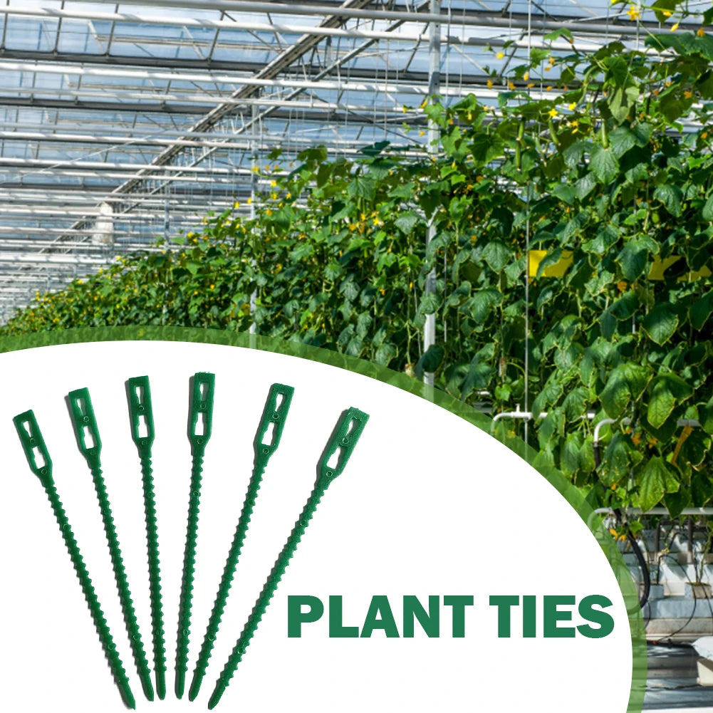100-Pack Reusable Garden Plant Ties – Green Zip Ties Peaceful Pleasures Health and Wellness