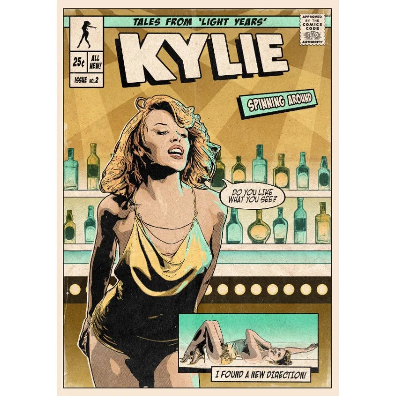 Classic Pop Singer Britney P!nk Katy Retro Comic Style Album Covers Aesthetic Poster Canvas Painting Wall Pictures Home Decor Peaceful Pleasures Health and Wellness 6 50x70cm Unframed