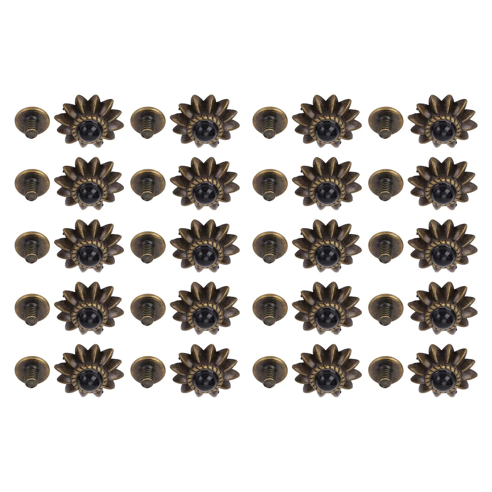 Simulation Turquoise Alloy Rivets Easy Installation Removal Small Zinc Alloy Daisy Decorative Conchos Buckles for Leathercraft Peaceful Pleasures Health and Wellness