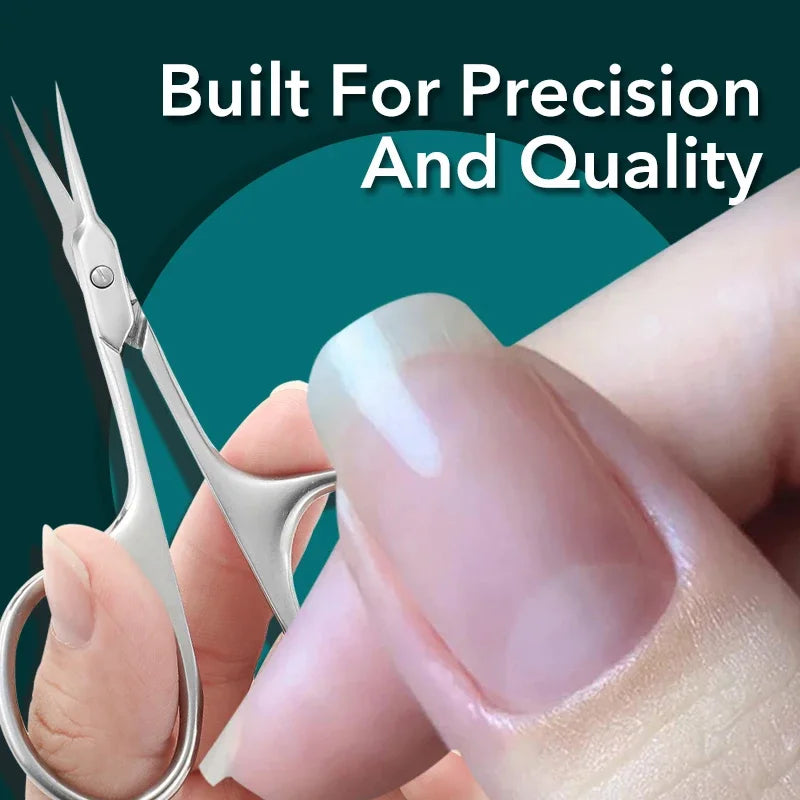 Curved Stainless Steel Cuticle Scissors – Nail & Brow Tool