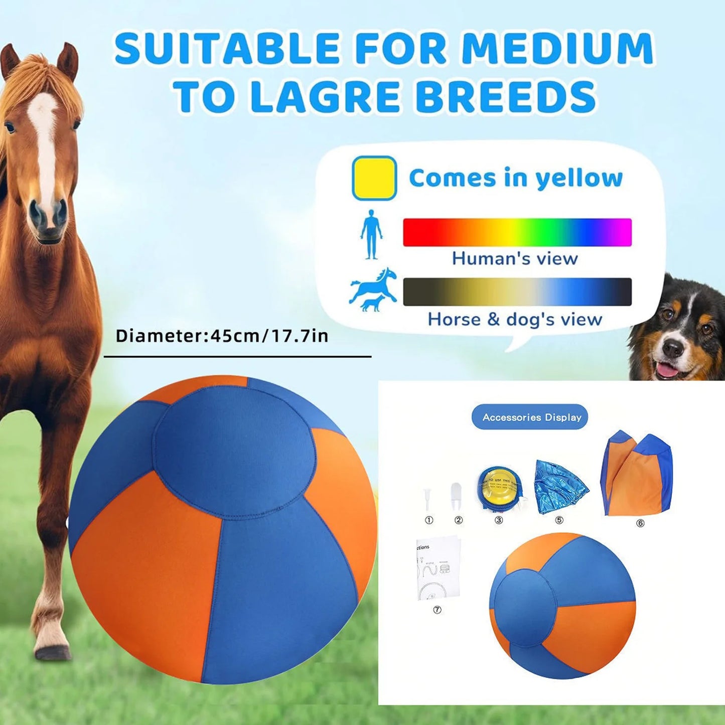 Interactive Inflatable Pet Herding Ball Toy For Large Dogs Outdoor Training And Play Durable Oxford Cloth And PVC Material Desig Peaceful Pleasures Health and Wellness