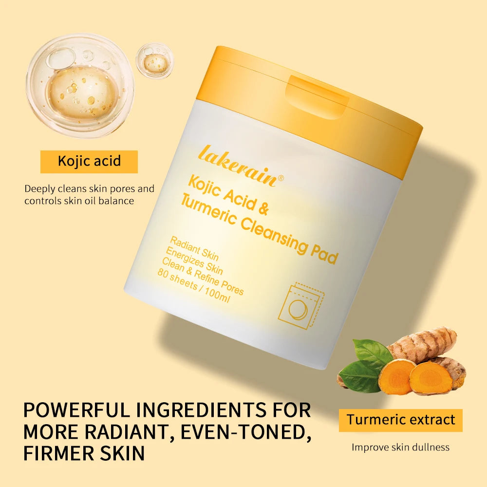 Kojic Acid And Turmeric Cleansing Pad Exfoliate Lighten Acne Scars Unclog Pores Turmeric Cleansing Pad Dark Spots With Glycerol Peaceful Pleasures Health and Wellness