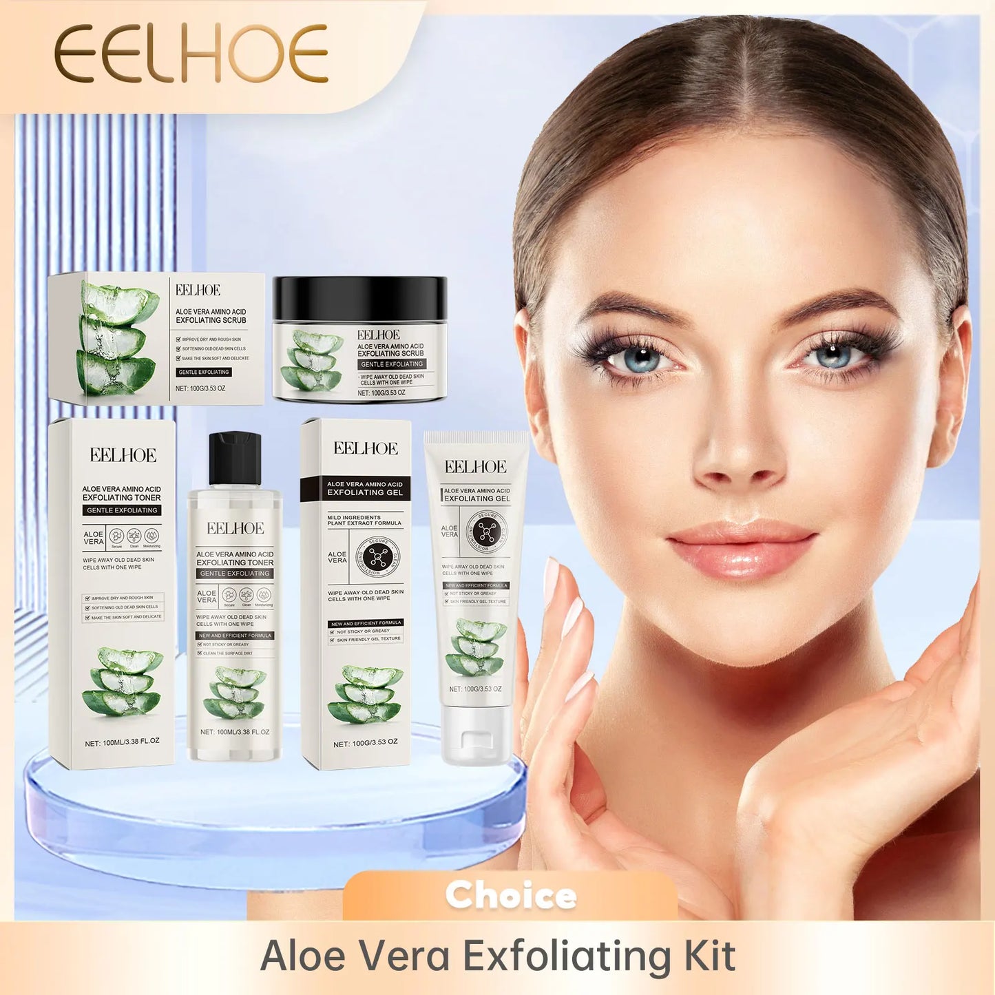 EELHOE Aloe Skin Care Kit – Hyaluronic Acid Face Moisturizer