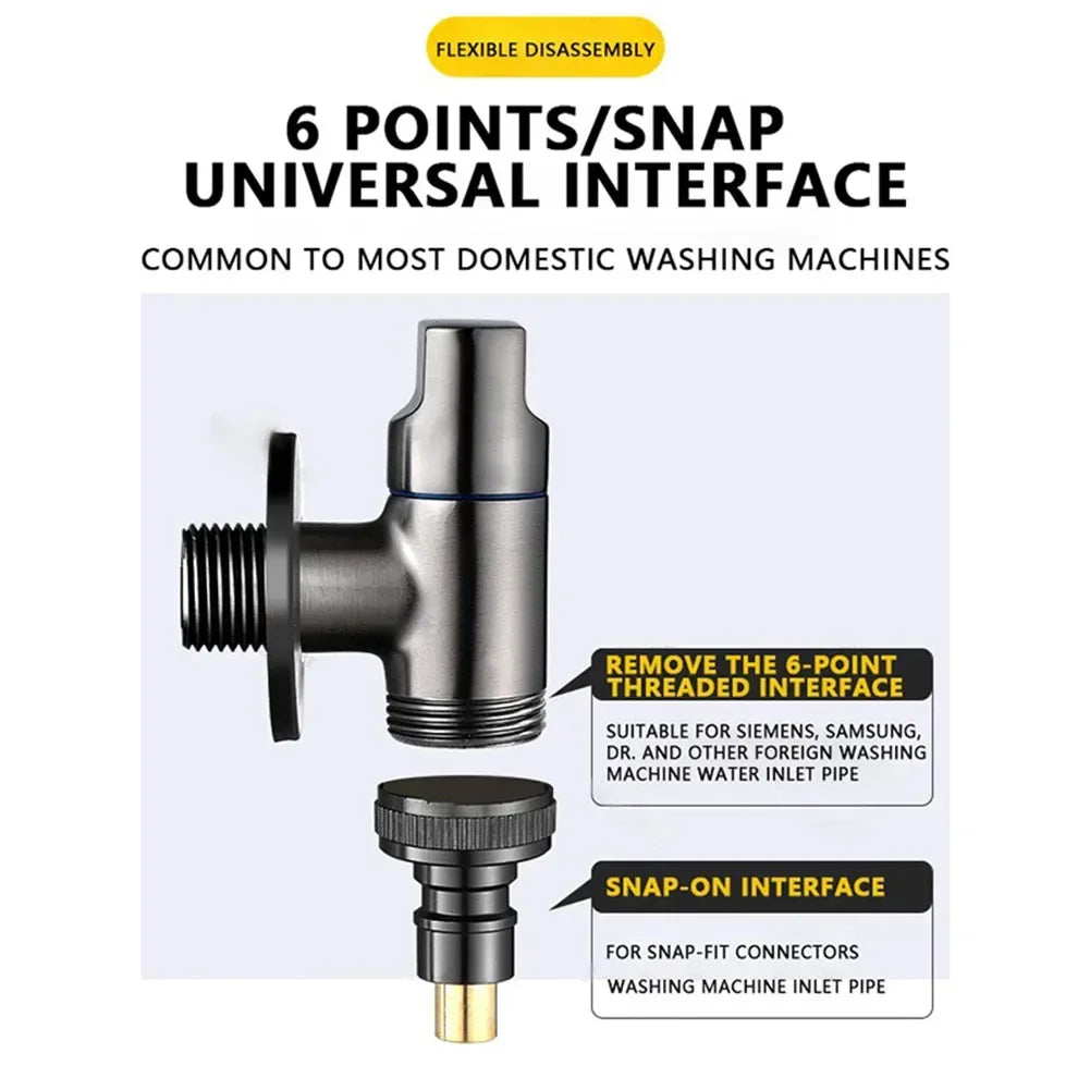 G1/2 Quick-Open Angle Valve | Wall-Mounted 3-Way Water Stop