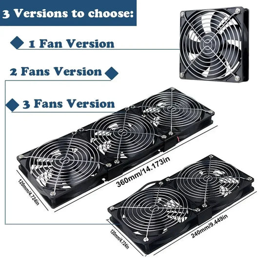 120mm 3000RPM Fan Cooling with Controller 12cm 12V 220V Btc Machine Chassis Workstation Cabinet Radiator Server Fan Peaceful Pleasures Health and Wellness